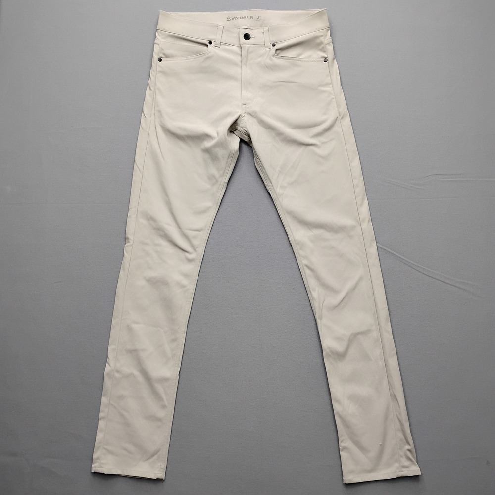 Western Rise AT Pant Mens 31x34 Khaki Tan Performance Stretch Travel Chino